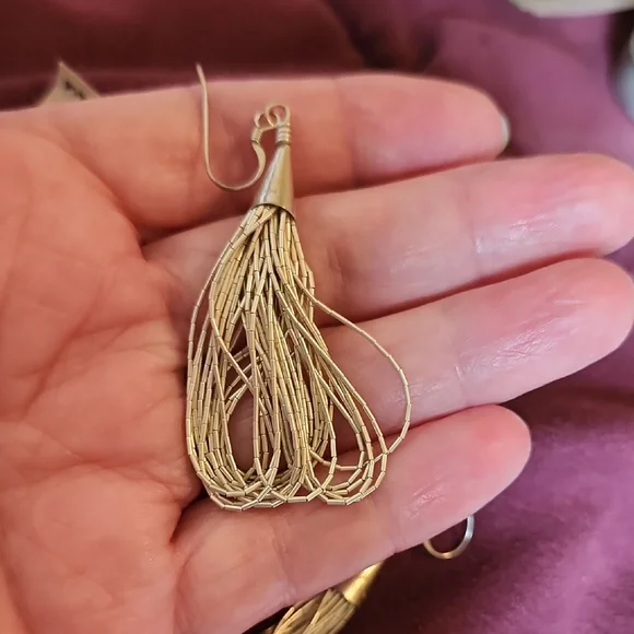 Elegant Sterling Silver Dangle Earrings - Picture 5 of 7